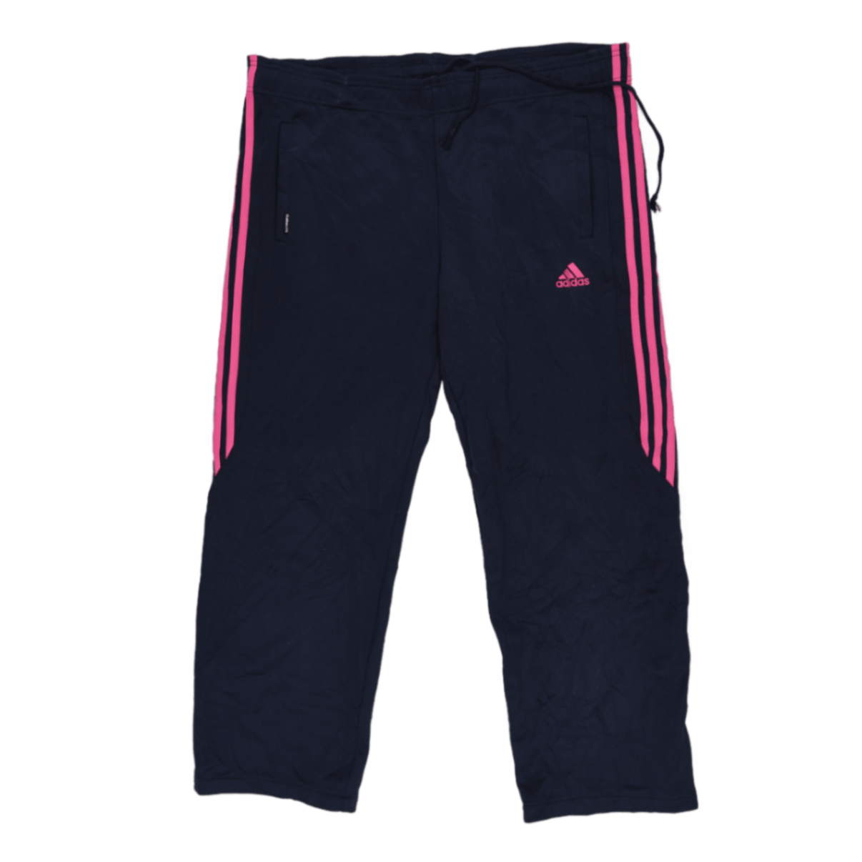 Adidas Climalite Navy Pink Three Stripes Track Trousers Women Size Medium Polyester