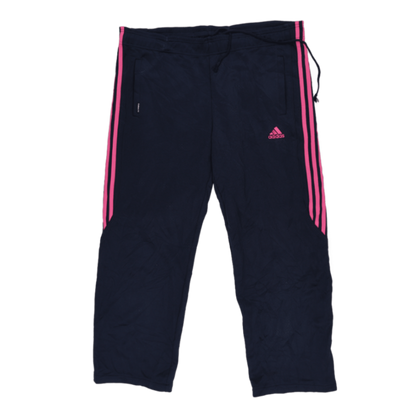 Adidas Climalite Navy Pink Three Stripes Track Trousers Women Size Medium Polyester