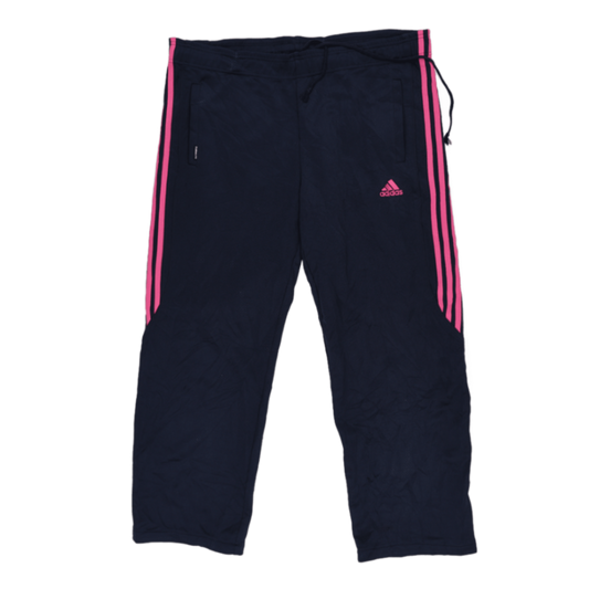 Adidas Climalite Navy Pink Three Stripes Track Trousers Women Size Medium Polyester