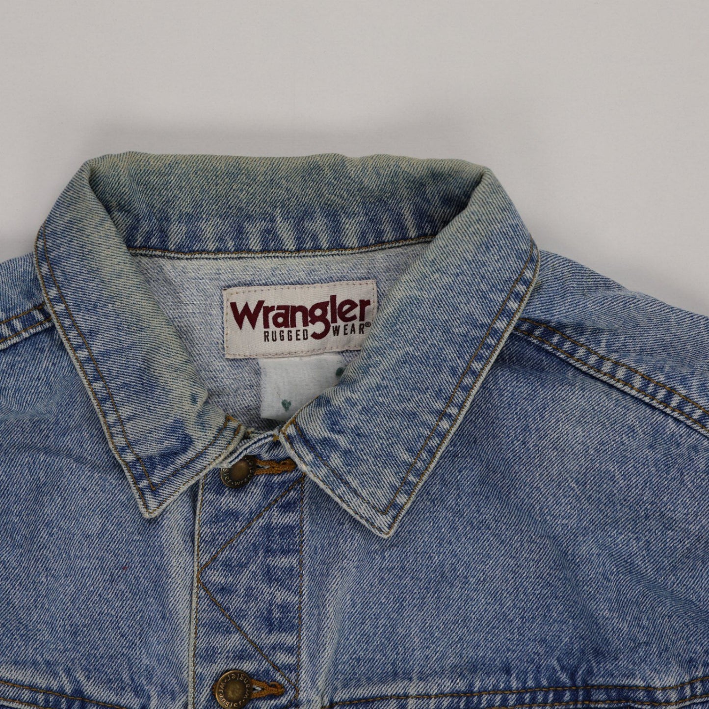 Wrangler Vintage Blue Denim Jacket Unisex Large Cotton 61 cm Pit to Pit 66 cm Collar to Hem 62 cm Sleeve Length