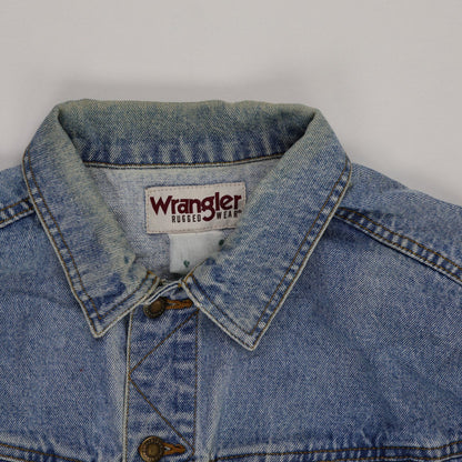 Wrangler Vintage Blue Denim Jacket Unisex Large Cotton 61 cm Pit to Pit 66 cm Collar to Hem 62 cm Sleeve Length