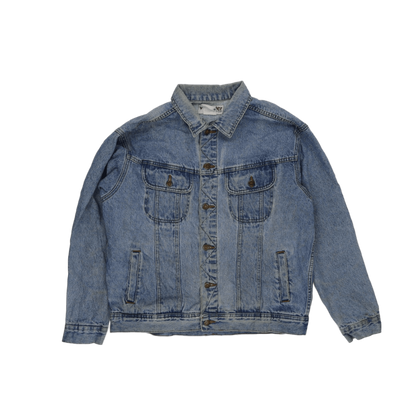 Wrangler Vintage Blue Denim Jacket Unisex Large Cotton 61 cm Pit to Pit 66 cm Collar to Hem 62 cm Sleeve Length