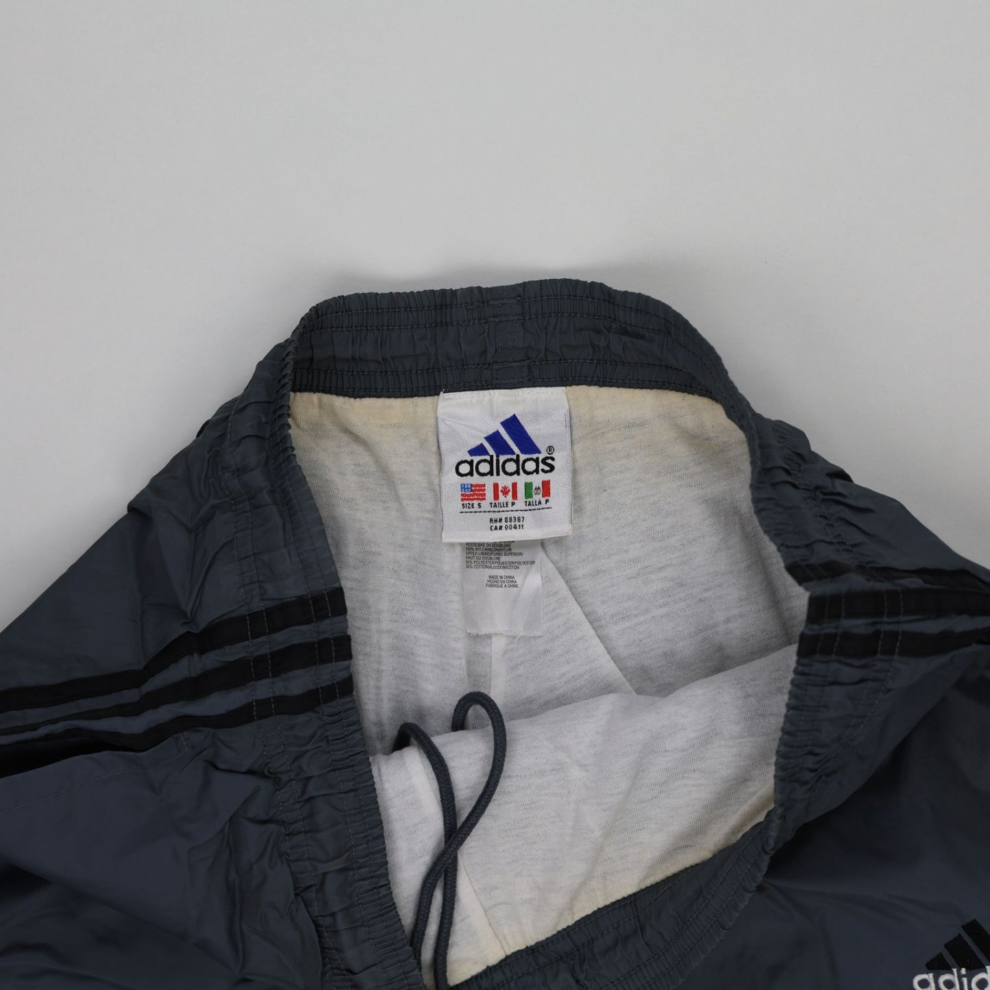 adidas Vintage Navy Blue Track Trousers Large 79cm Inseam Nylon