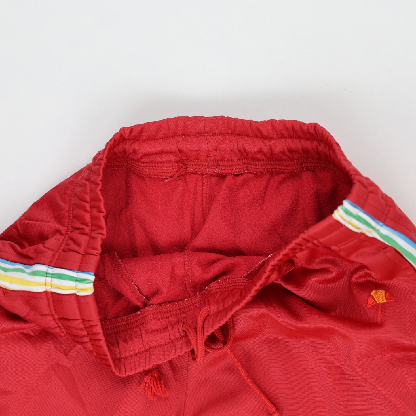 Ellesse Red Rainbow Stripe Track Pants Mens Medium 77cm Inseam 40cm Waist Polyester