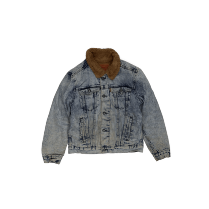 Levi's Sherpa Lined Denim Jacket Acid Wash Blue Medium Cotton Polyester