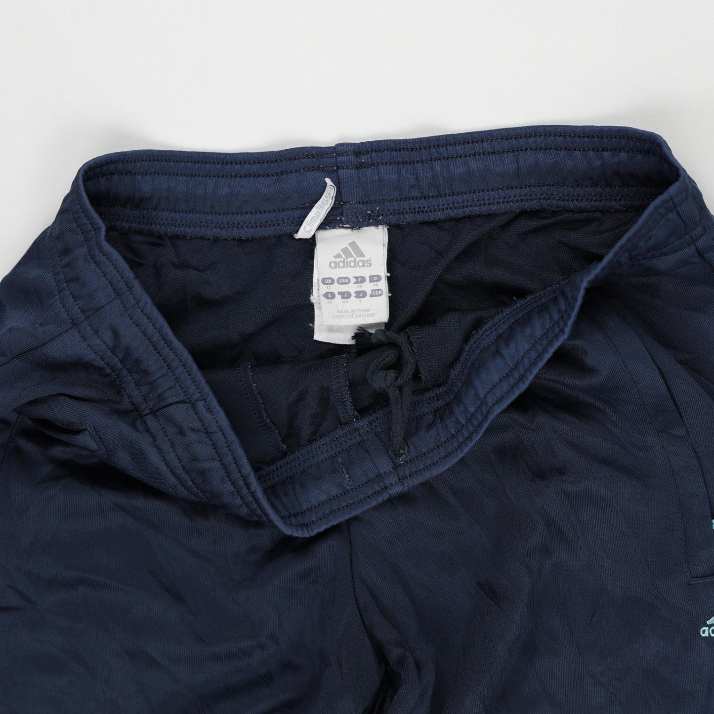 Adidas Navy Blue Track Pants Large Polyester Men's Trousers 78 cm Inseam