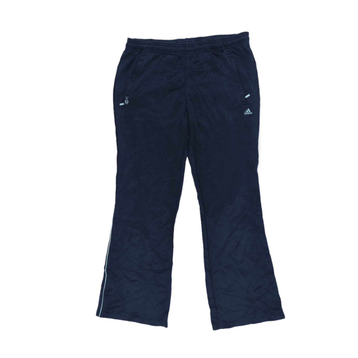 Adidas Navy Blue Track Pants Large Polyester Men's Trousers 78 cm Inseam