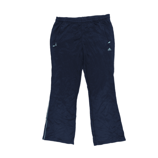 Adidas Navy Blue Track Pants Large Polyester Men's Trousers 78 cm Inseam