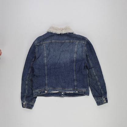 Levi's Sherpa Lined Denim Trucker Jacket Blue Medium Vintage Faux Fur
