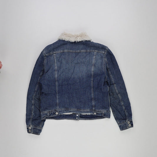 Levi's Sherpa Lined Denim Trucker Jacket Blue Medium Vintage Faux Fur