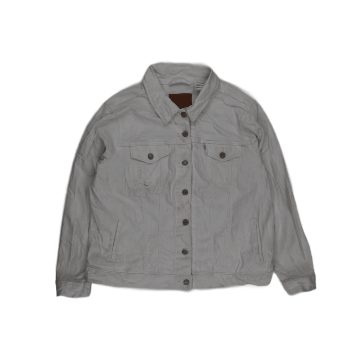 Levi Strauss & Co. White Denim Jacket 2XL Cotton Collared for Men