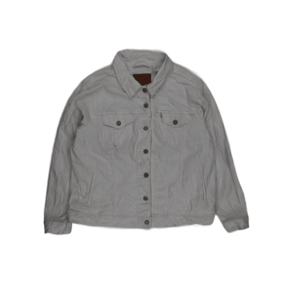 Levi Strauss & Co. White Denim Jacket 2XL Cotton Collared for Men