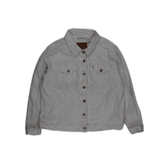 Levi Strauss & Co. White Denim Jacket 2XL Cotton Collared for Men