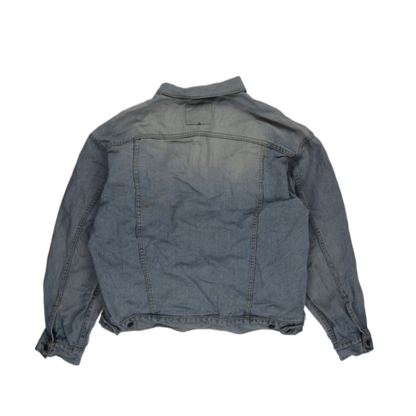 Vintage Light Blue Denim Jacket Unisex Large Cotton
