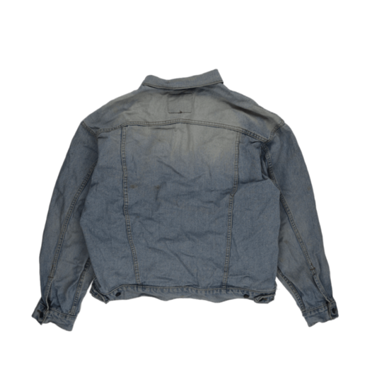 Vintage Light Blue Denim Jacket Unisex Large Cotton