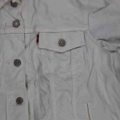 Levi's White Denim Trucker Jacket Medium Cotton