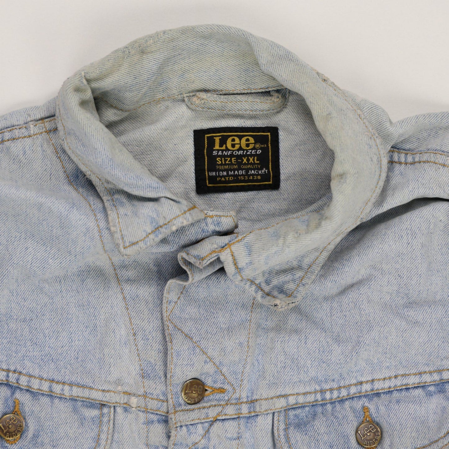 Lee Vintage Light Blue Denim Jacket XXL 100 Percent Cotton Collared 90s Style