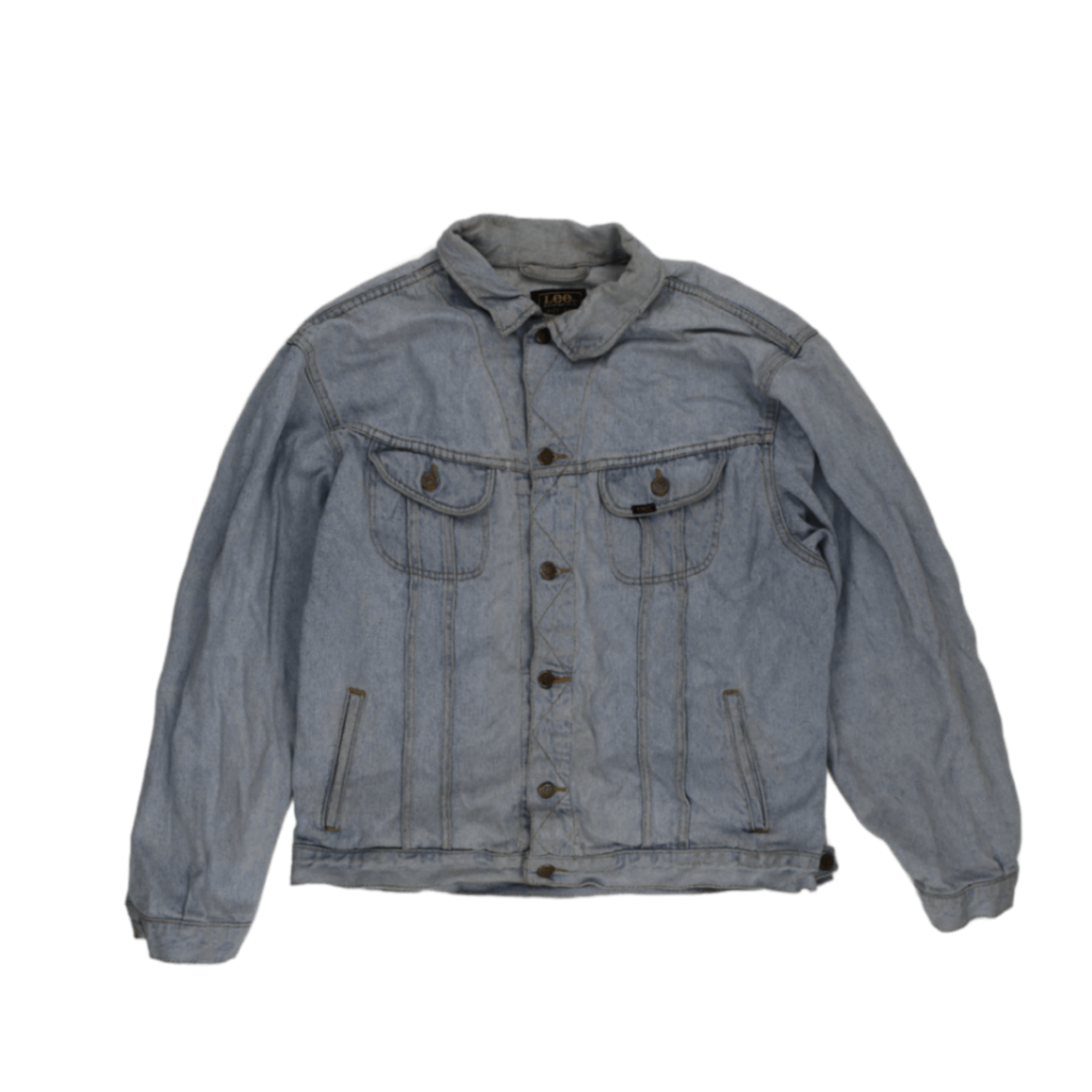 Lee Vintage Light Blue Denim Jacket XXL 100 Percent Cotton Collared 90s Style