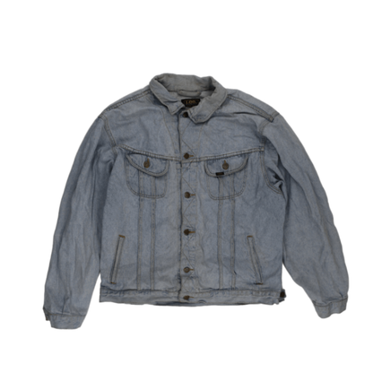 Lee Vintage Light Blue Denim Jacket XXL 100 Percent Cotton Collared 90s Style