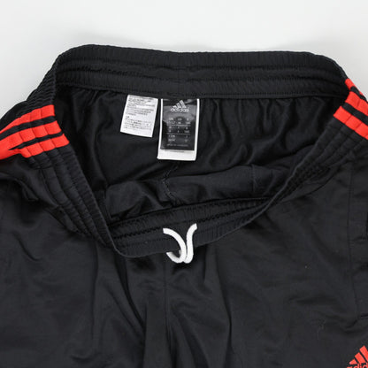 Adidas Men's Black Track Pants with Red Stripes Medium 100% Polyester