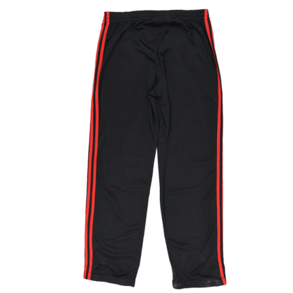 Adidas Men's Black Track Pants with Red Stripes Medium 100% Polyester