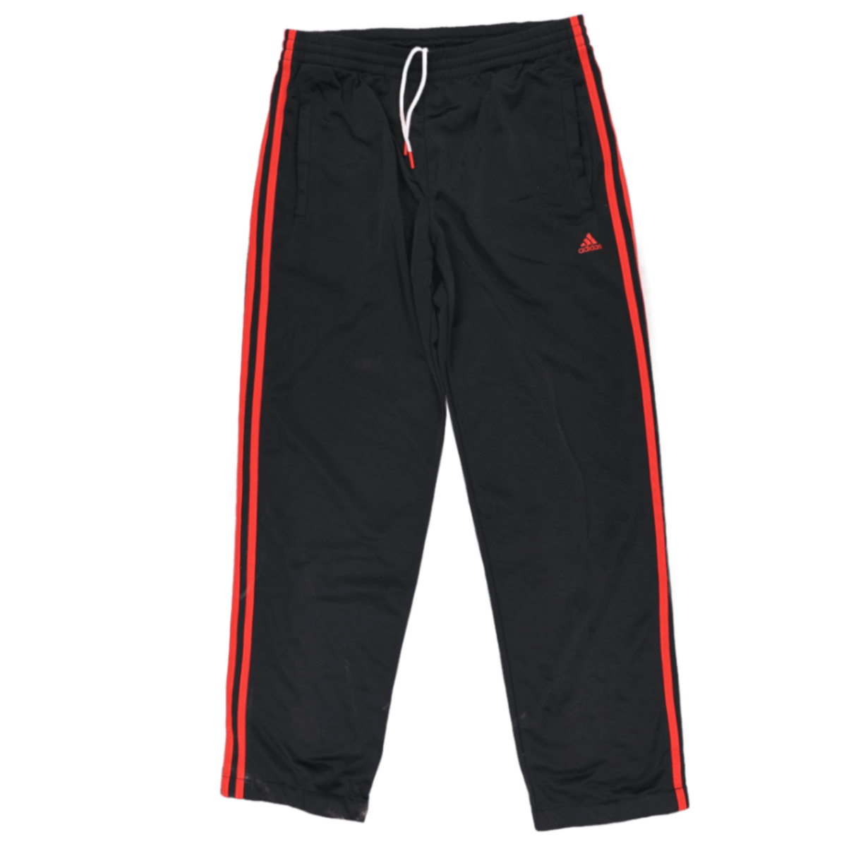 Adidas Men's Black Track Pants with Red Stripes Medium 100% Polyester
