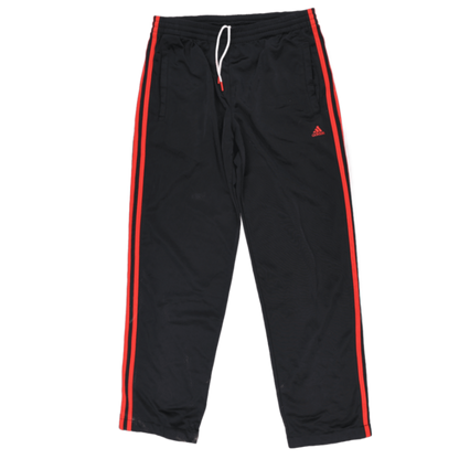Adidas Men's Black Track Pants with Red Stripes Medium 100% Polyester