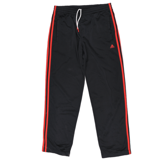 Adidas Men's Black Track Pants with Red Stripes Medium 100% Polyester