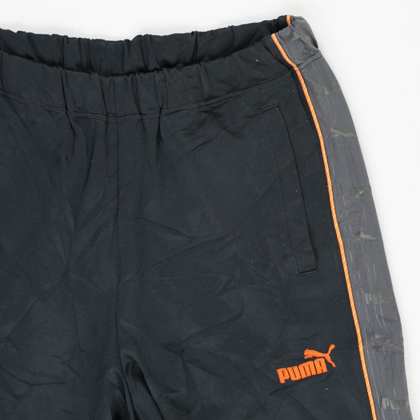 PUMA Black Track Pants Men's Medium Polyester 76 cm Inseam 82 cm Waist