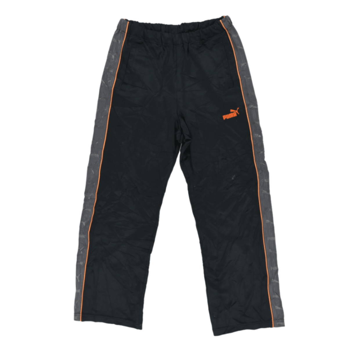 PUMA Black Track Pants Men's Medium Polyester 76 cm Inseam 82 cm Waist