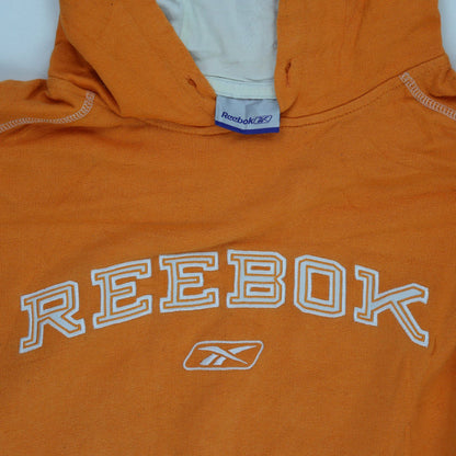 Reebok Vintage Orange Pullover Hoodie Unisex Large Cotton Blend 90s Retro