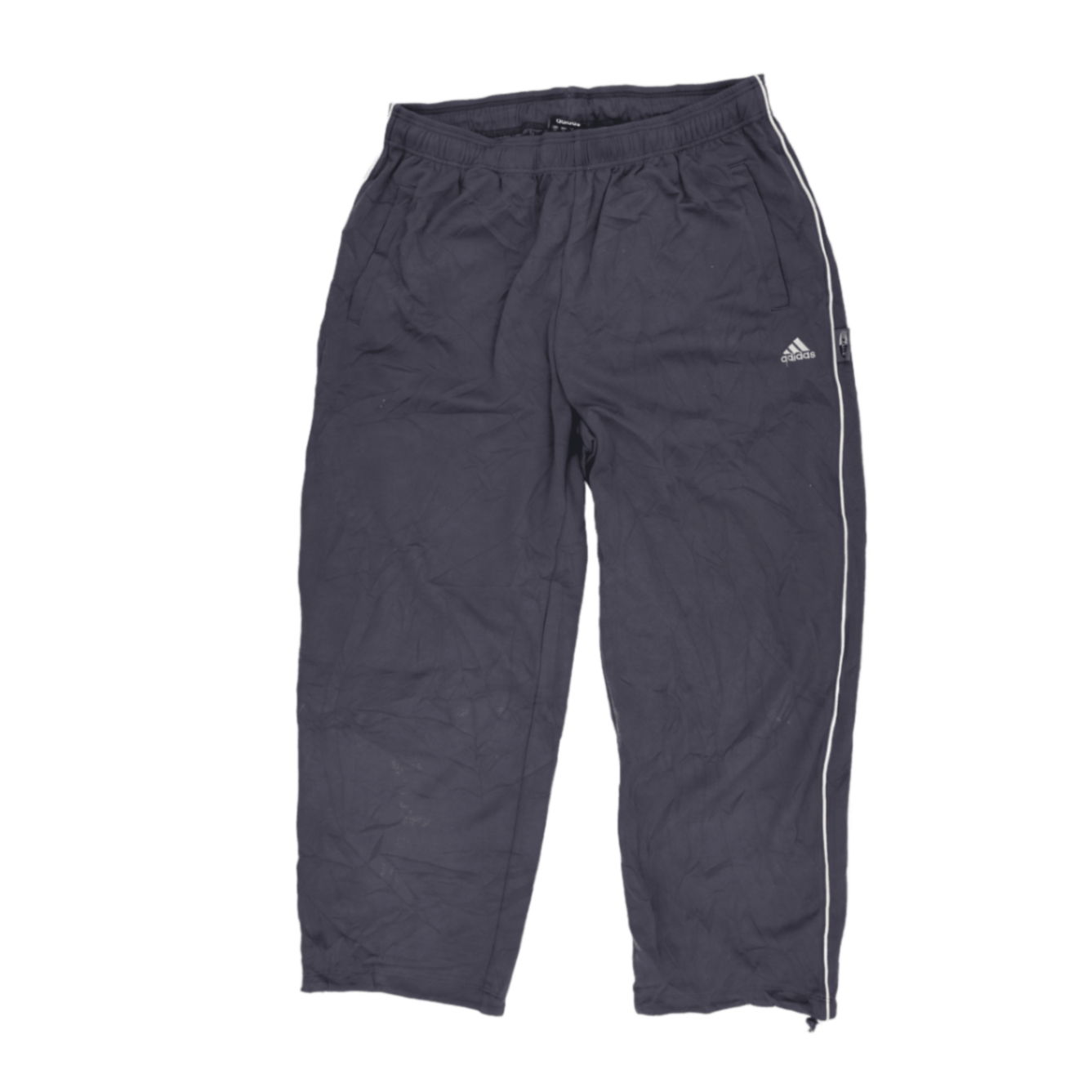 adidas Climalite Navy Track Trousers Large 77 cm Inseam Polyester Vintage