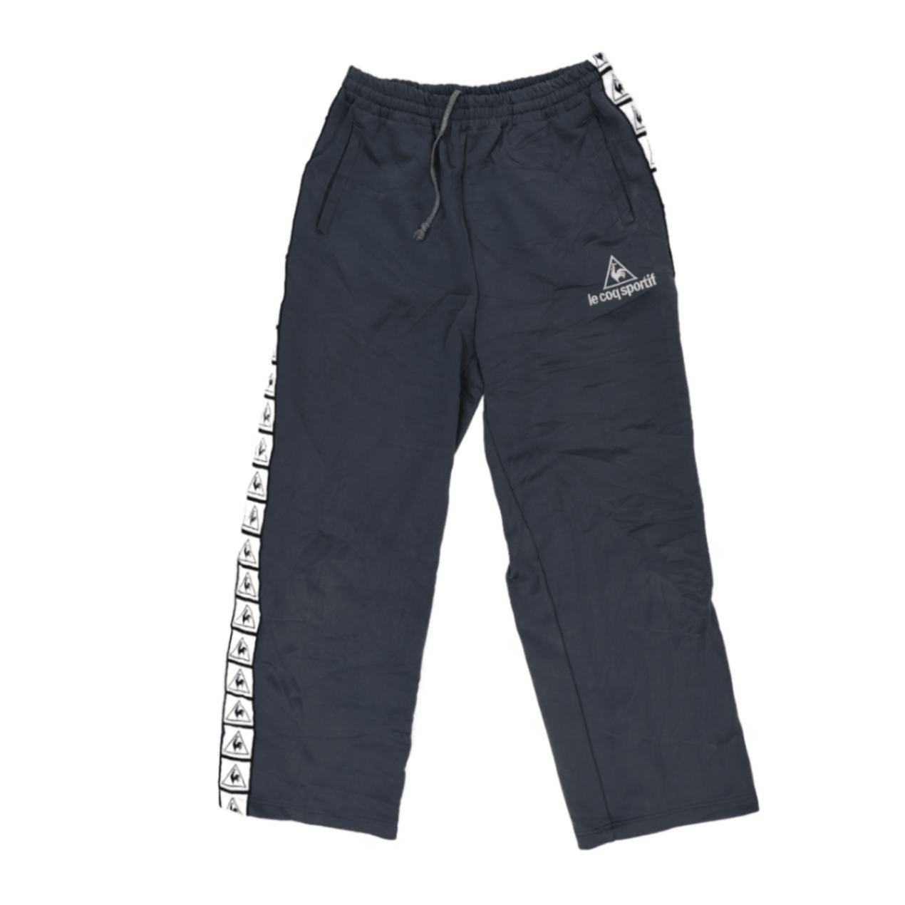 Le Coq Sportif Grey Track Pants Medium Polyester Blend Vintage Men's Trousers 76cm Inseam 40cm Waist
