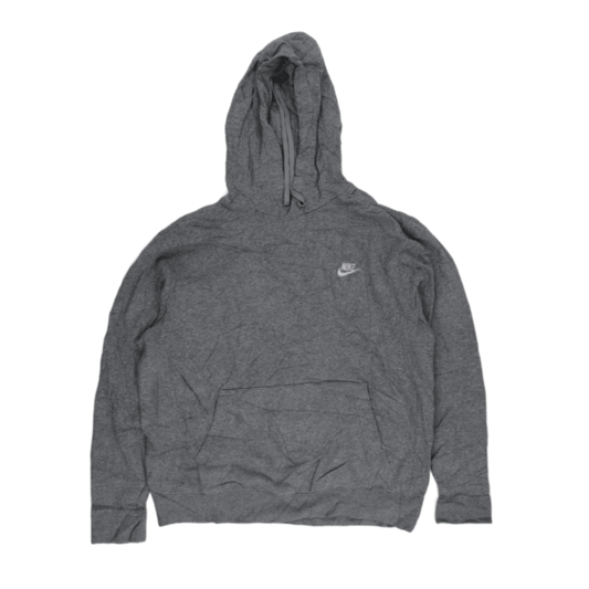 Nike Grey Pullover Hoodie Unisex Medium Cotton Blend Hooded Sweatshirt