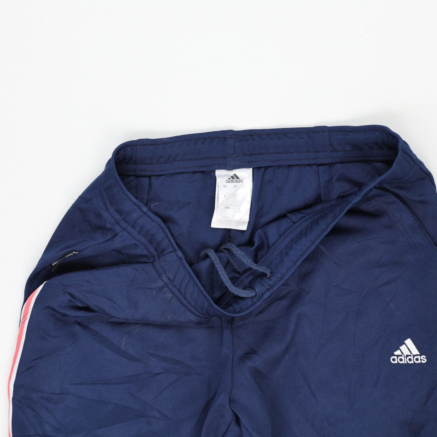 adidas Navy Blue Track Trousers Men's Size L 36in Waist 77cm Inseam Polyester