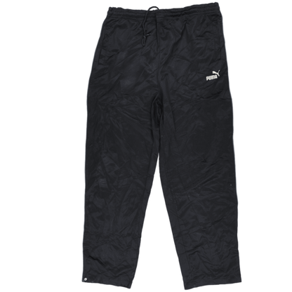 PUMA Black Nylon Track Pants Large Vintage Men's Trousers 77 Inseam