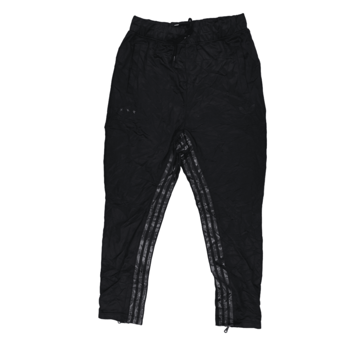 adidas Black Nylon Track Pants Men's Size Medium 41 Waist 77 Inseam