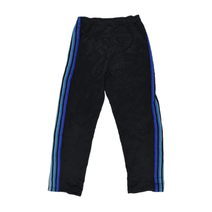 Adidas Black Track Pants Large Polyester with Blue Stripes
