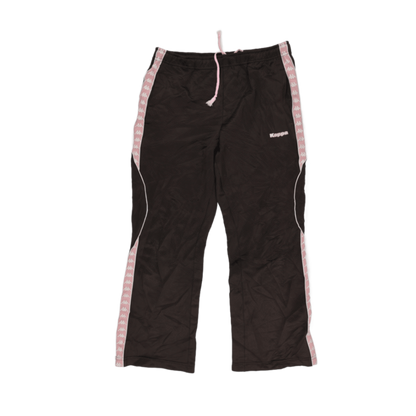 Kappa Black Track Trousers with Pink Accents Women's Medium Polyester Blend Vintage
