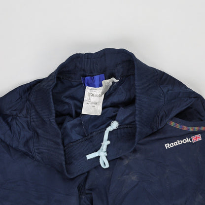 Reebok Vintage Navy Track Trousers Medium Polyester with Rainbow Trim