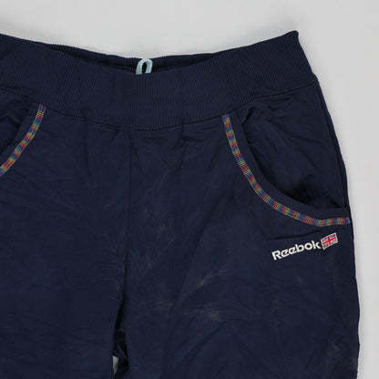 Reebok Vintage Navy Track Trousers Medium Polyester with Rainbow Trim
