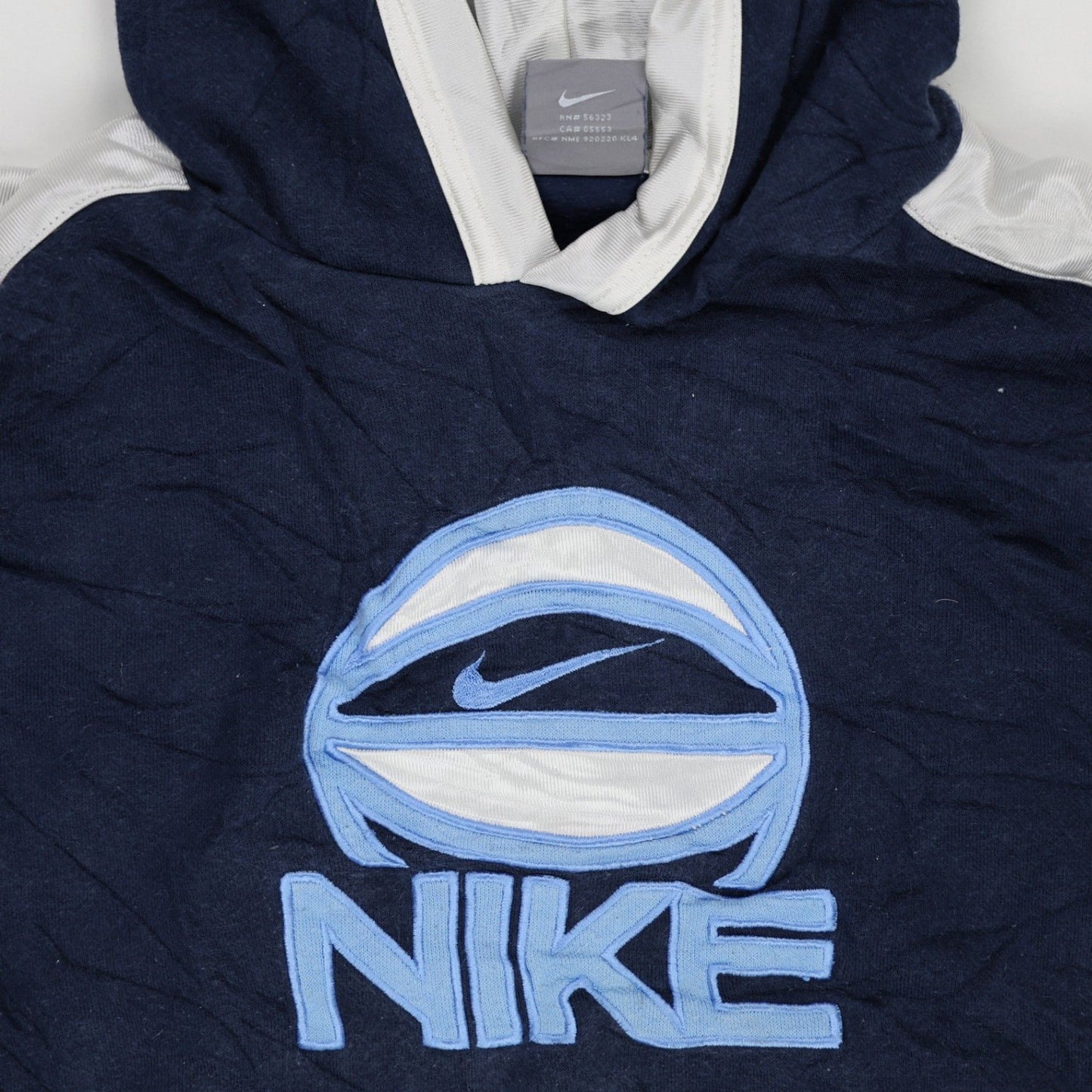 Nike Vintage Navy Blue Basketball Pullover Hoodie Medium Cotton Blend Unisex