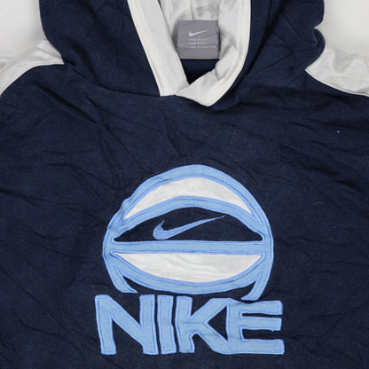 Nike Vintage Navy Blue Basketball Pullover Hoodie Medium Cotton Blend Unisex