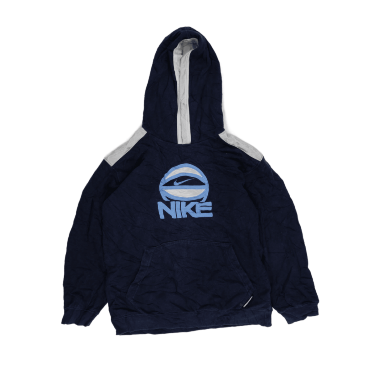 Nike Vintage Navy Blue Basketball Pullover Hoodie Medium Cotton Blend Unisex