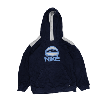 Nike Vintage Navy Blue Basketball Pullover Hoodie Medium Cotton Blend Unisex