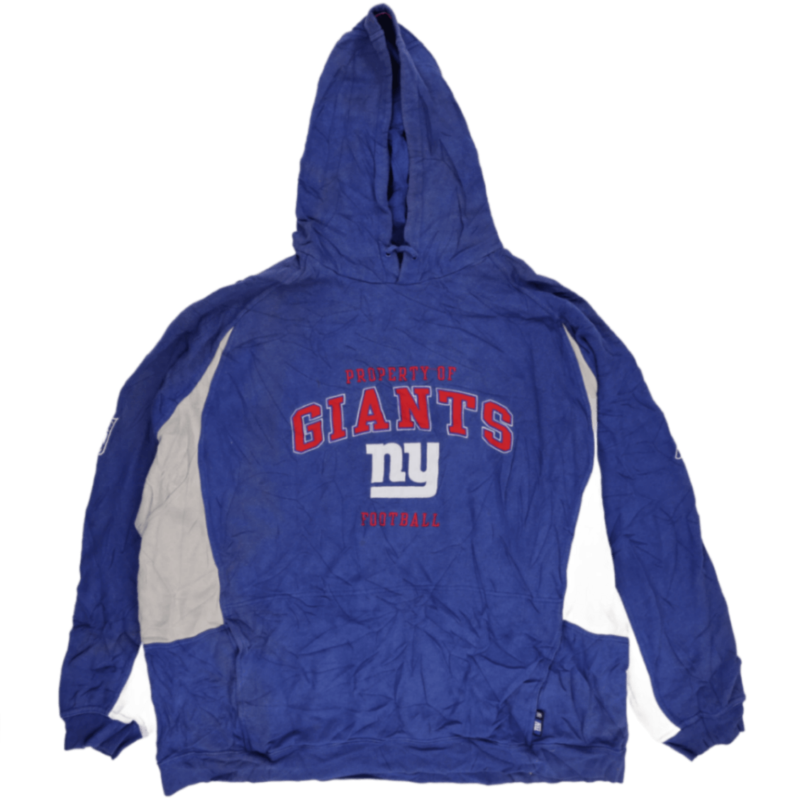 Reebok Vintage New York Giants NFL Hoodie Blue Grey 2XL 60 Cotton 40 Polyester Hooded American Football Sports Streetwear