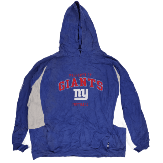 Reebok Vintage New York Giants NFL Hoodie Blue Grey 2XL 60 Cotton 40 Polyester Hooded American Football Sports Streetwear