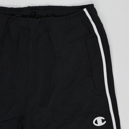 Champion Black Track Trousers Large Polyester 78 cm Inseam 91 cm Waist