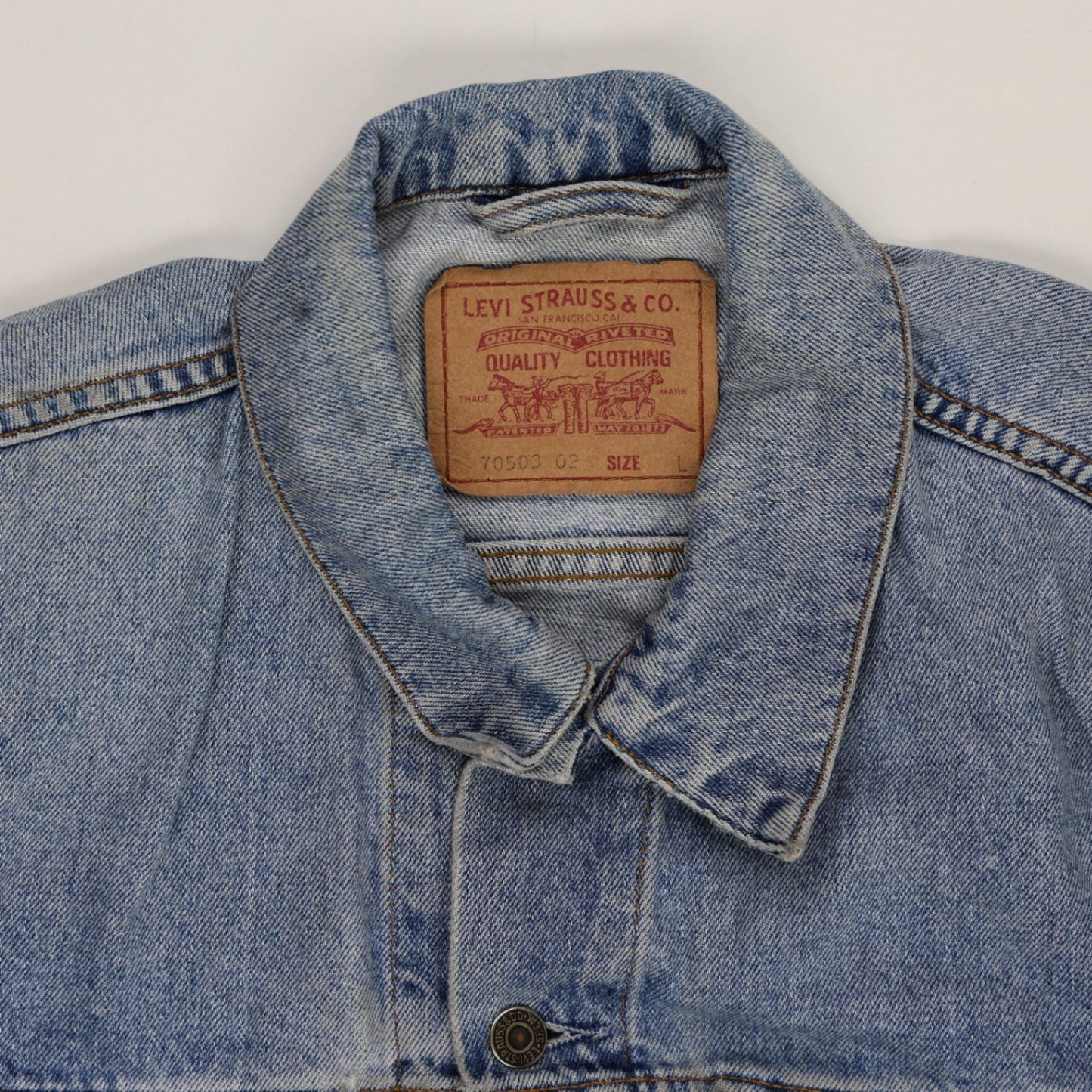 Levi's 70503 Vintage Light Blue Denim Jacket Men Medium Cotton Collared
