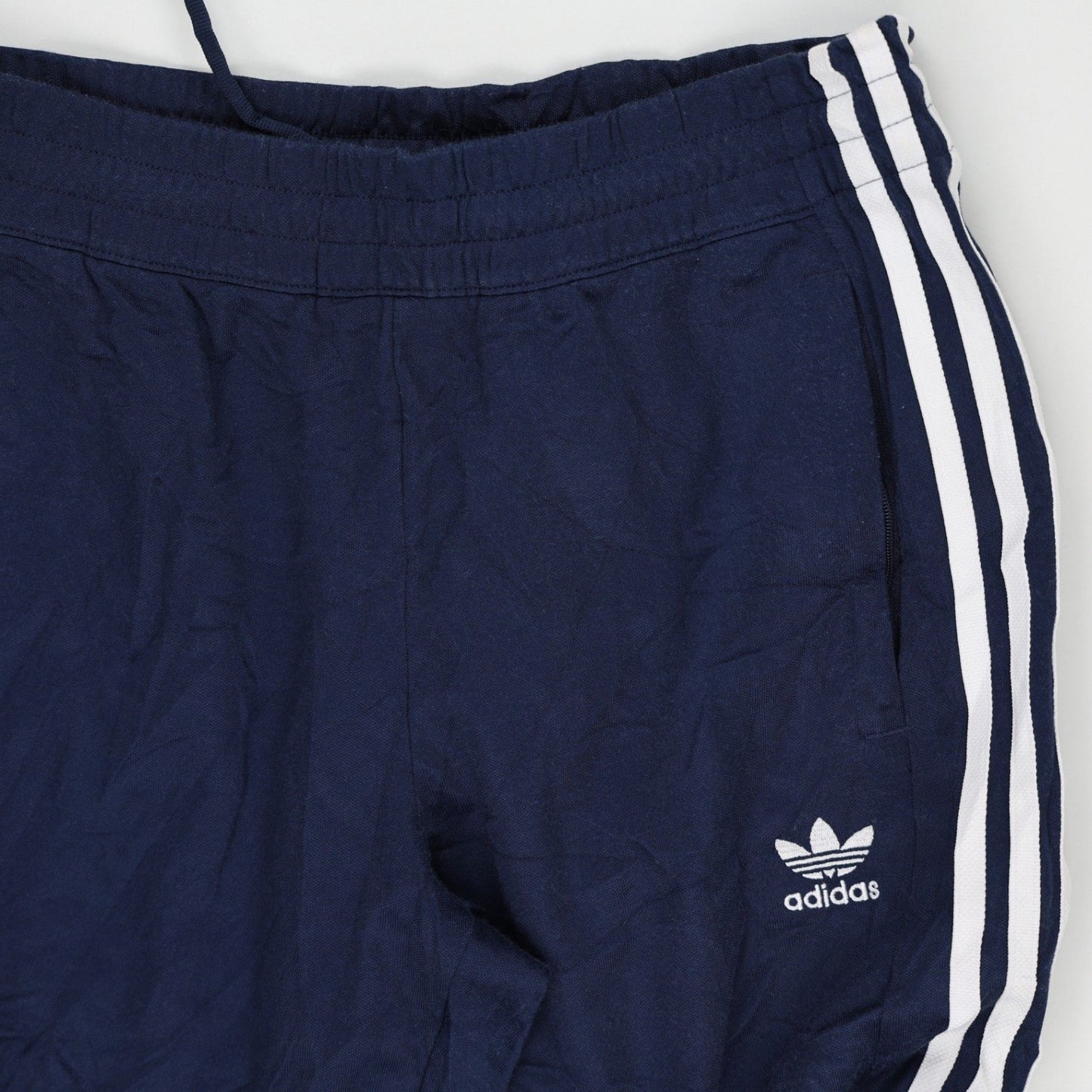 adidas Navy Blue Track Pants Large Polyester for Men 77 cm Inseam 88-94 cm Waist